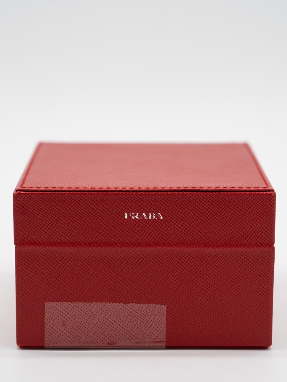 Prada Desk Clock Watch Table Red Leather Croc Steel Case - Picture 7 of 7